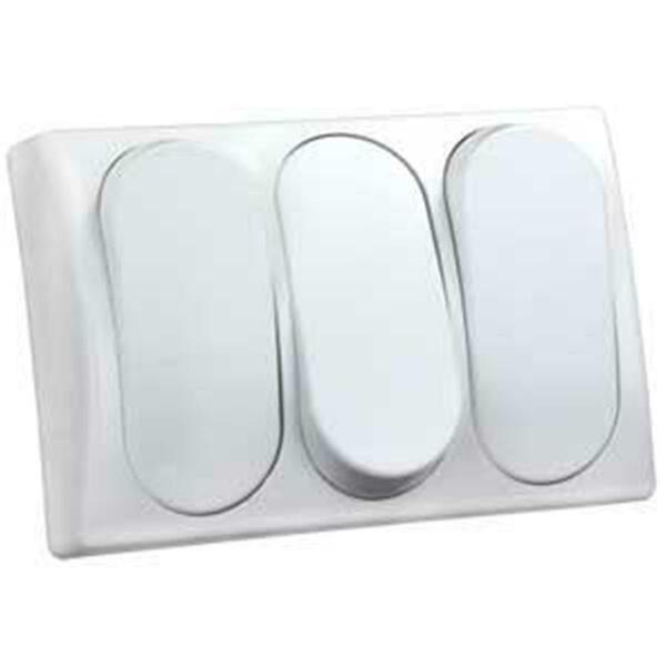 Jr Products Spst On-Off Switch Triple - White J45-13595